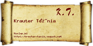 Krauter Ténia névjegykártya